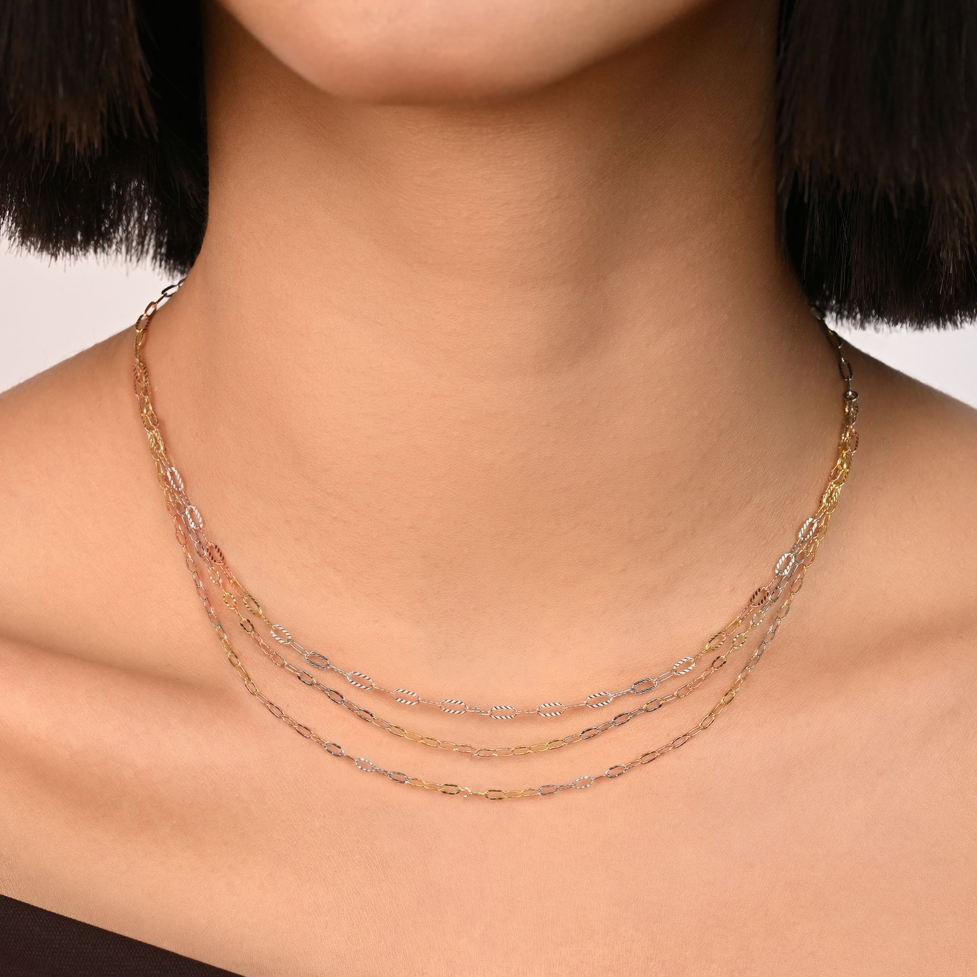 Triple-Tone Layered Necklace