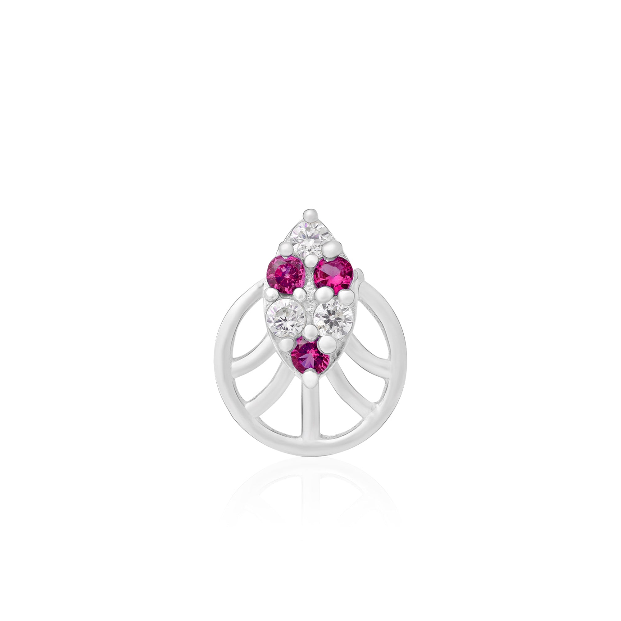 Crest Cluster Silver Nose Pin