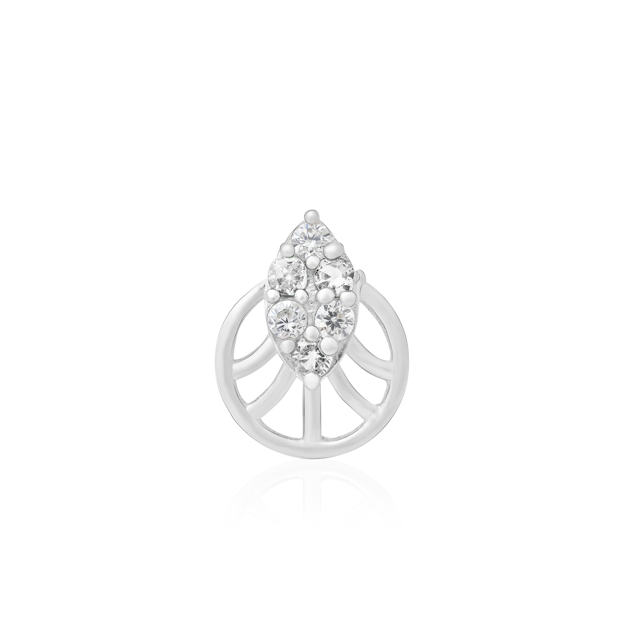 Crest Cluster Silver Nose Pin