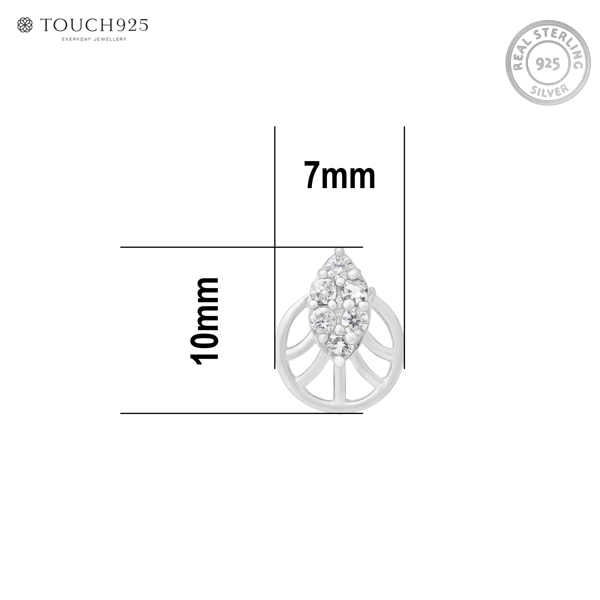Crest Cluster Silver Nose Pin
