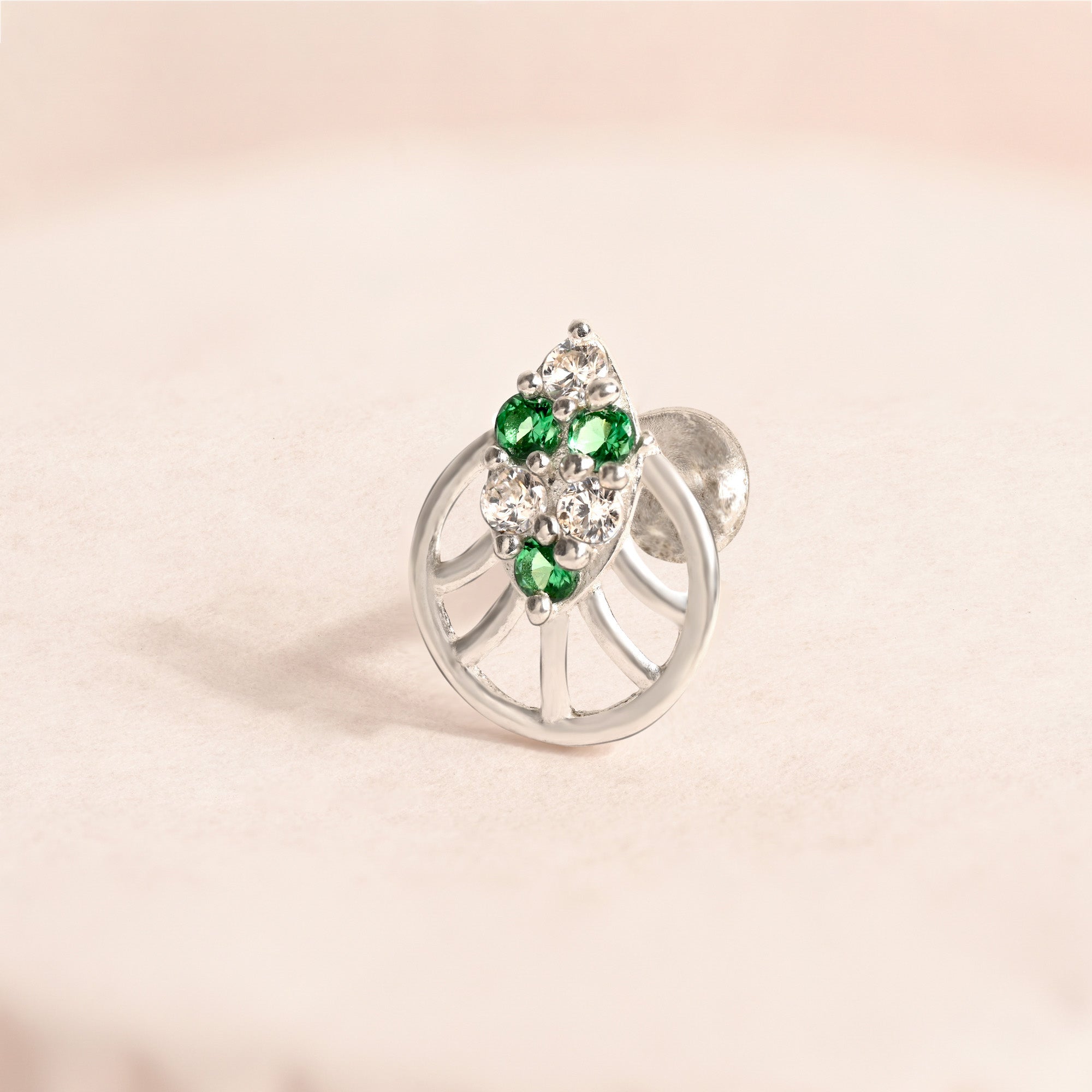 Classic Cluster Silver Nose Pin