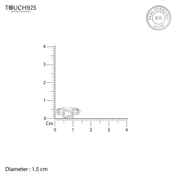 Unique CZ Stone Ring - Touch925