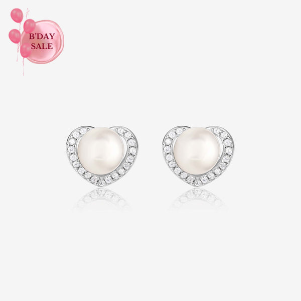 Pearl Heart Earring - Touch925