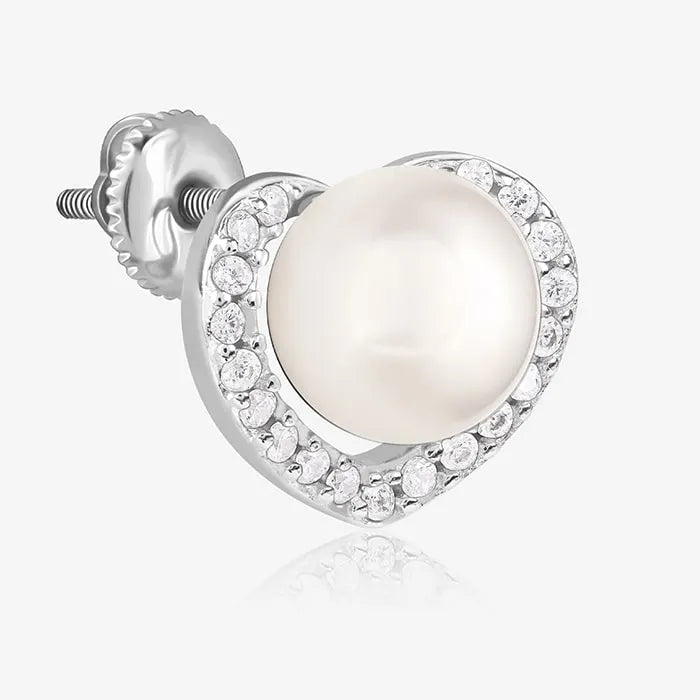 Pearl Heart Earring - Touch925