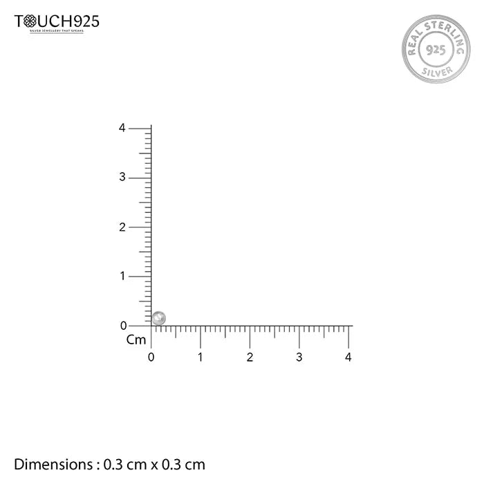 Silver Round Nose Pin - Touch925