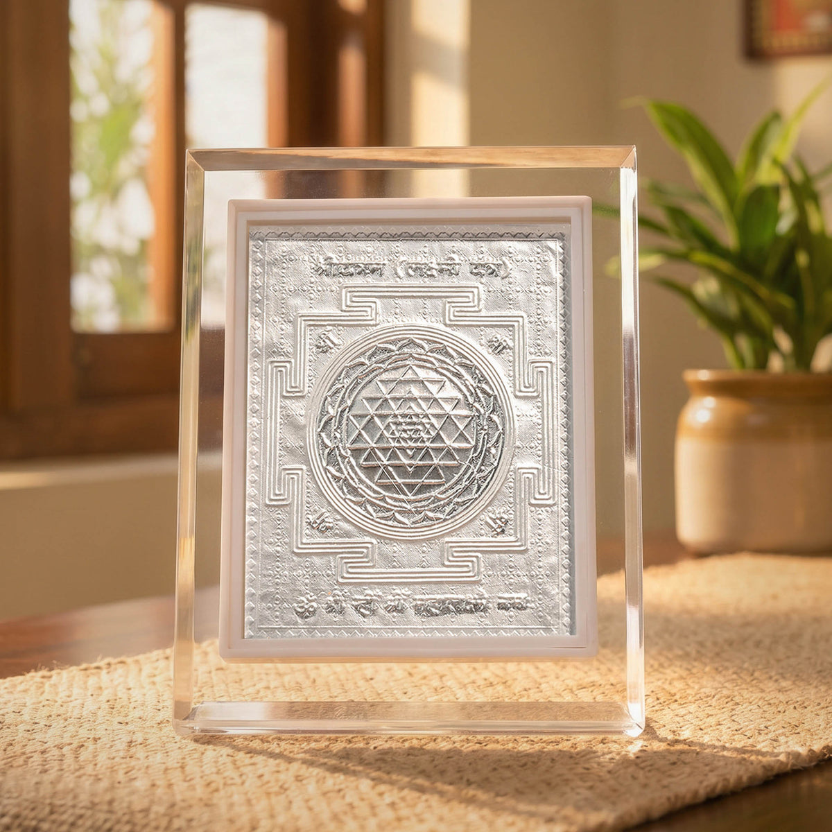 999 Silver Shree Lakshmi Yantra Frame