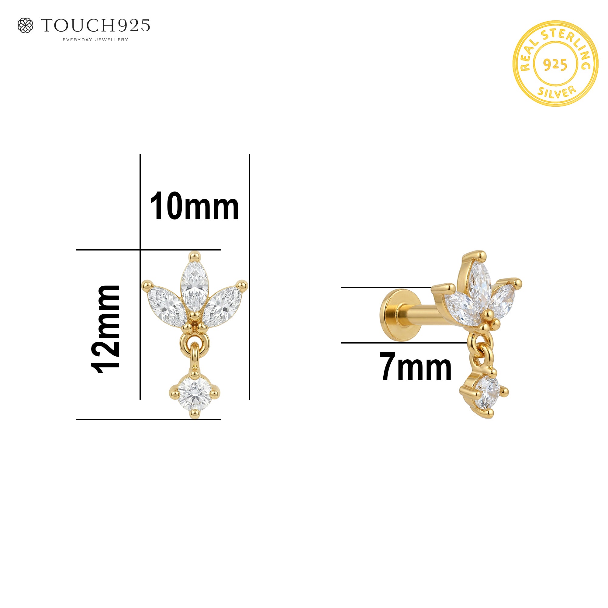 Marquise Bloom Nose Pin