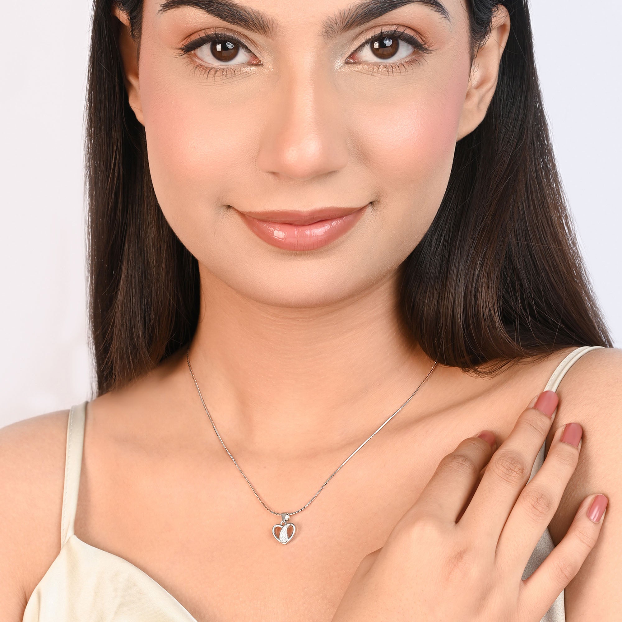 Petal Heart Silver Pendant