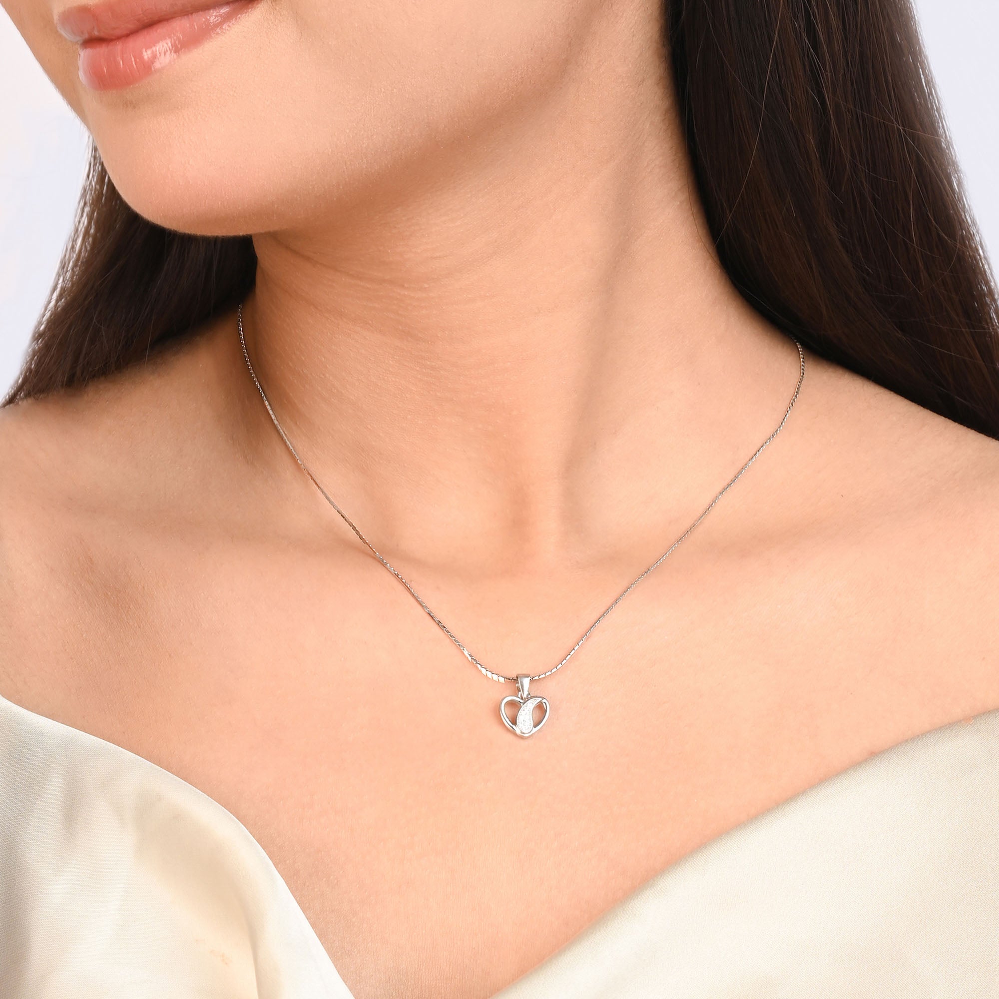 Petal Heart Silver Pendant