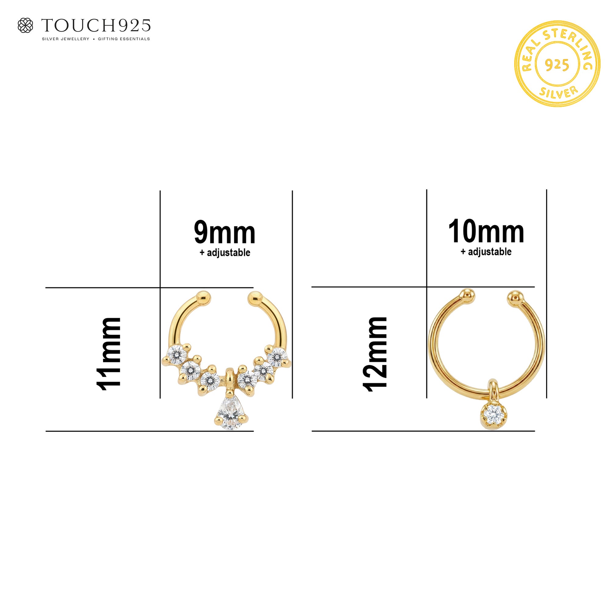 Set of 2 Solitaire & Teardrop Pin Set