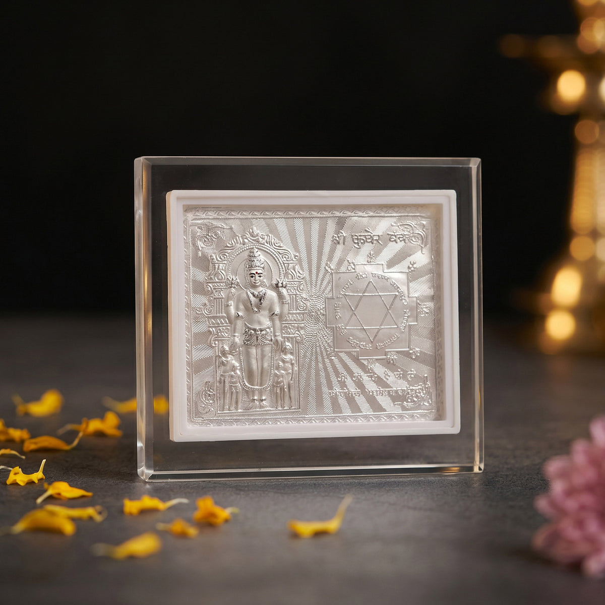 999 Silver Kuber Yantra Frame