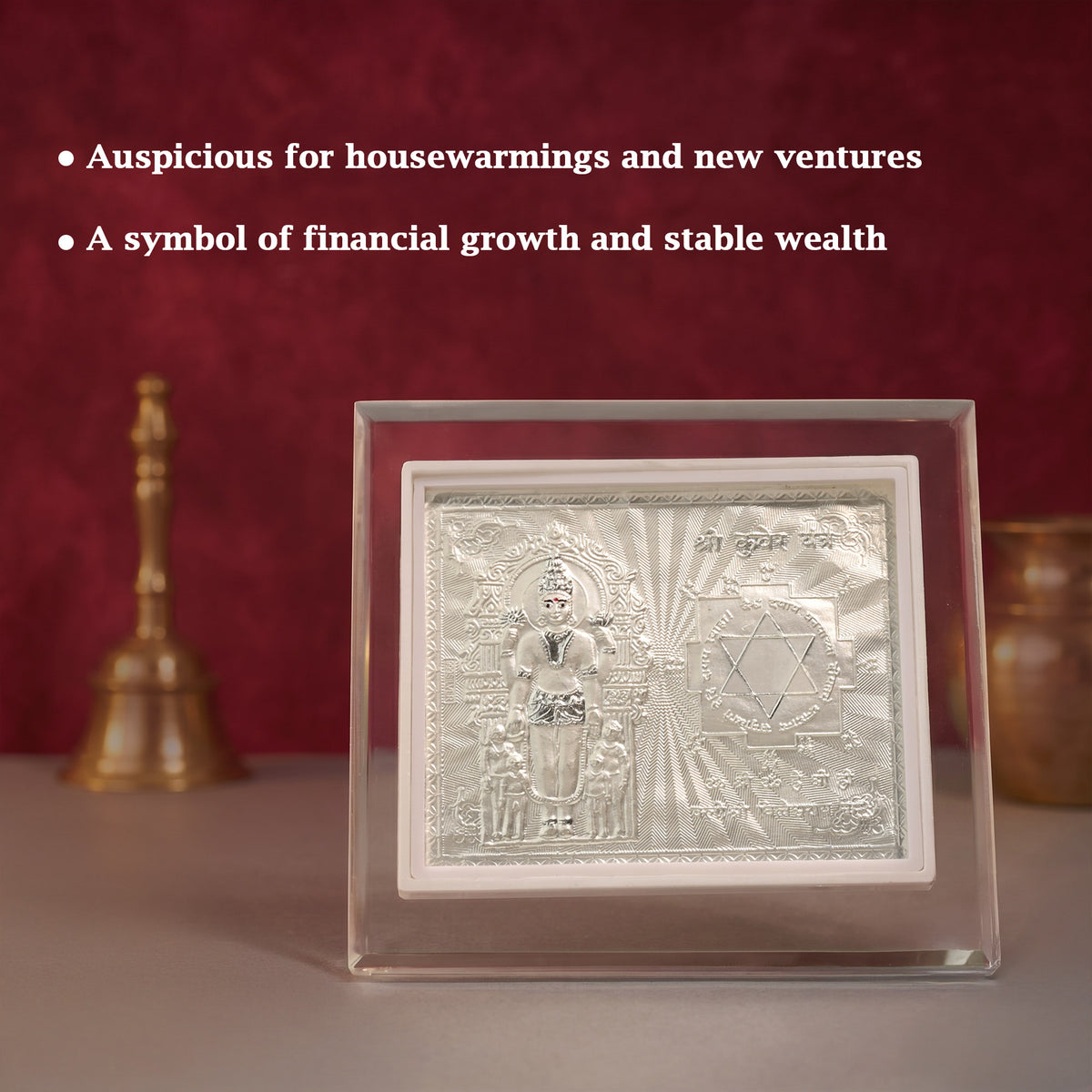 999 Silver Kuber Yantra Frame