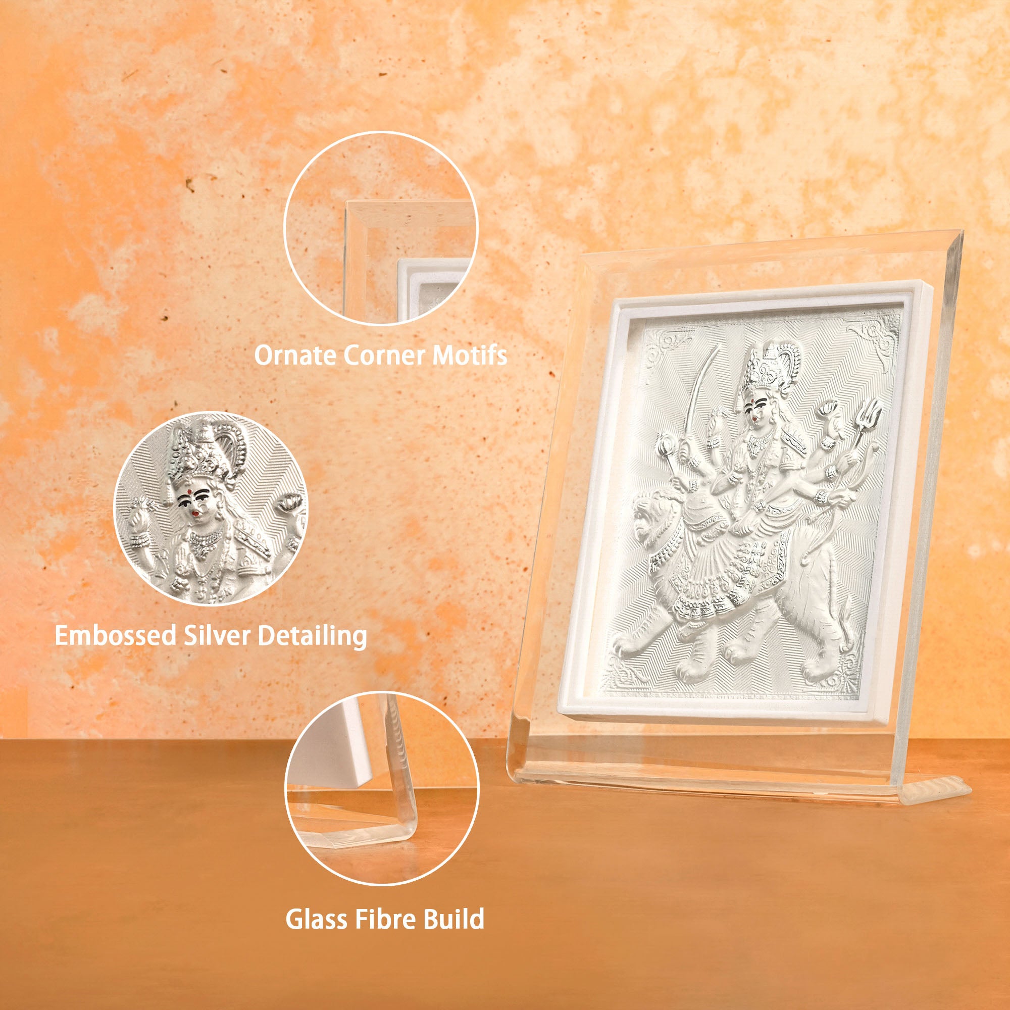 999 Silver Durga Maa Frame