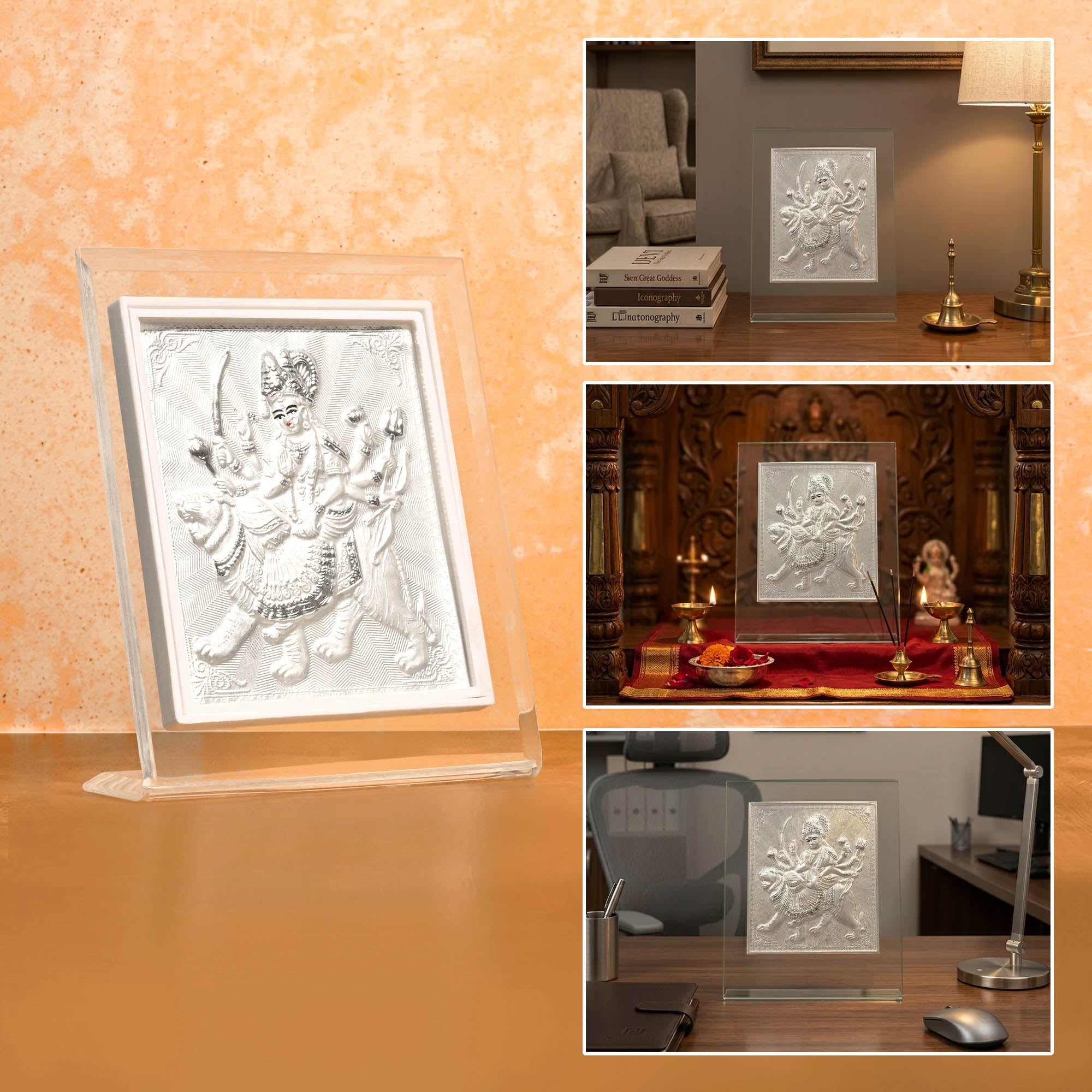 999 Silver Durga Maa Frame