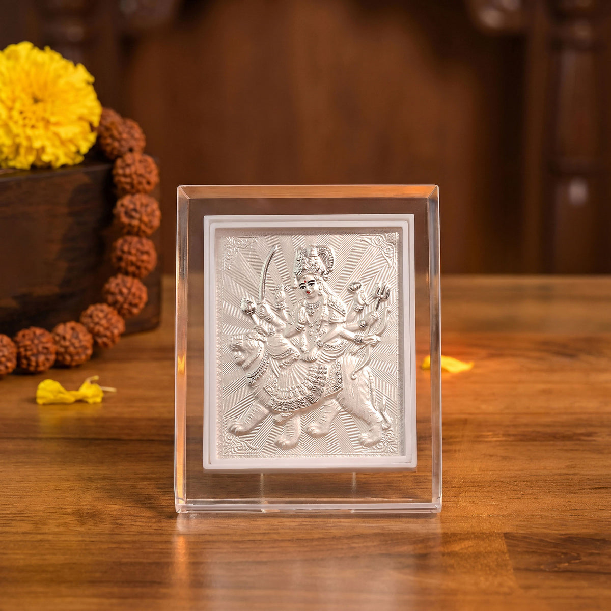 999 Silver Durga Maa Frame