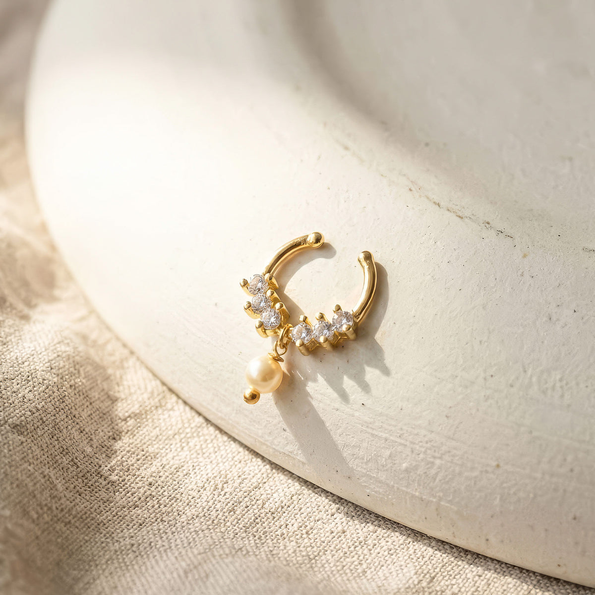 Pearl Drop Septum Nose Ring - Touch925 Silver Jewellery