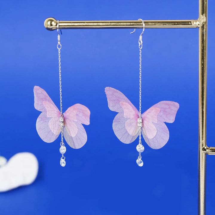 Butterfly Charm Stone Earrings - Touch925