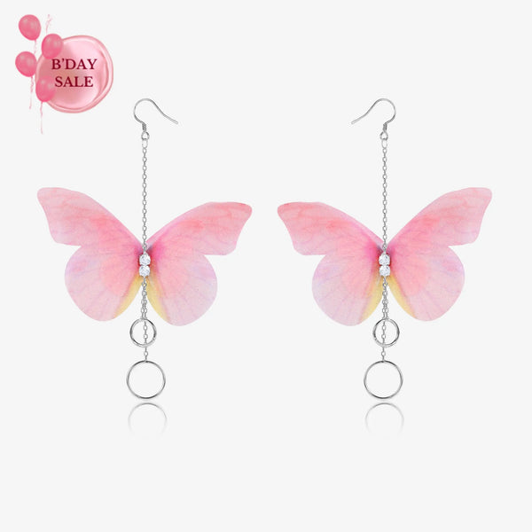 Butterfly Charm Stone Earrings - Touch925