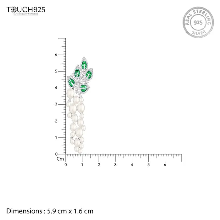 Emerald Branches CZ Leaves Earrings - Touch925