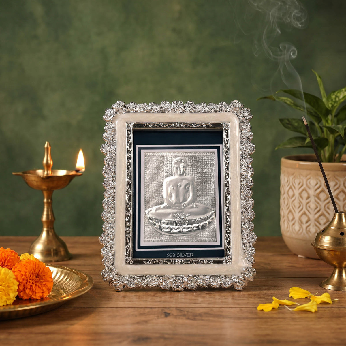 999 Silver Mahavir Swami Frame