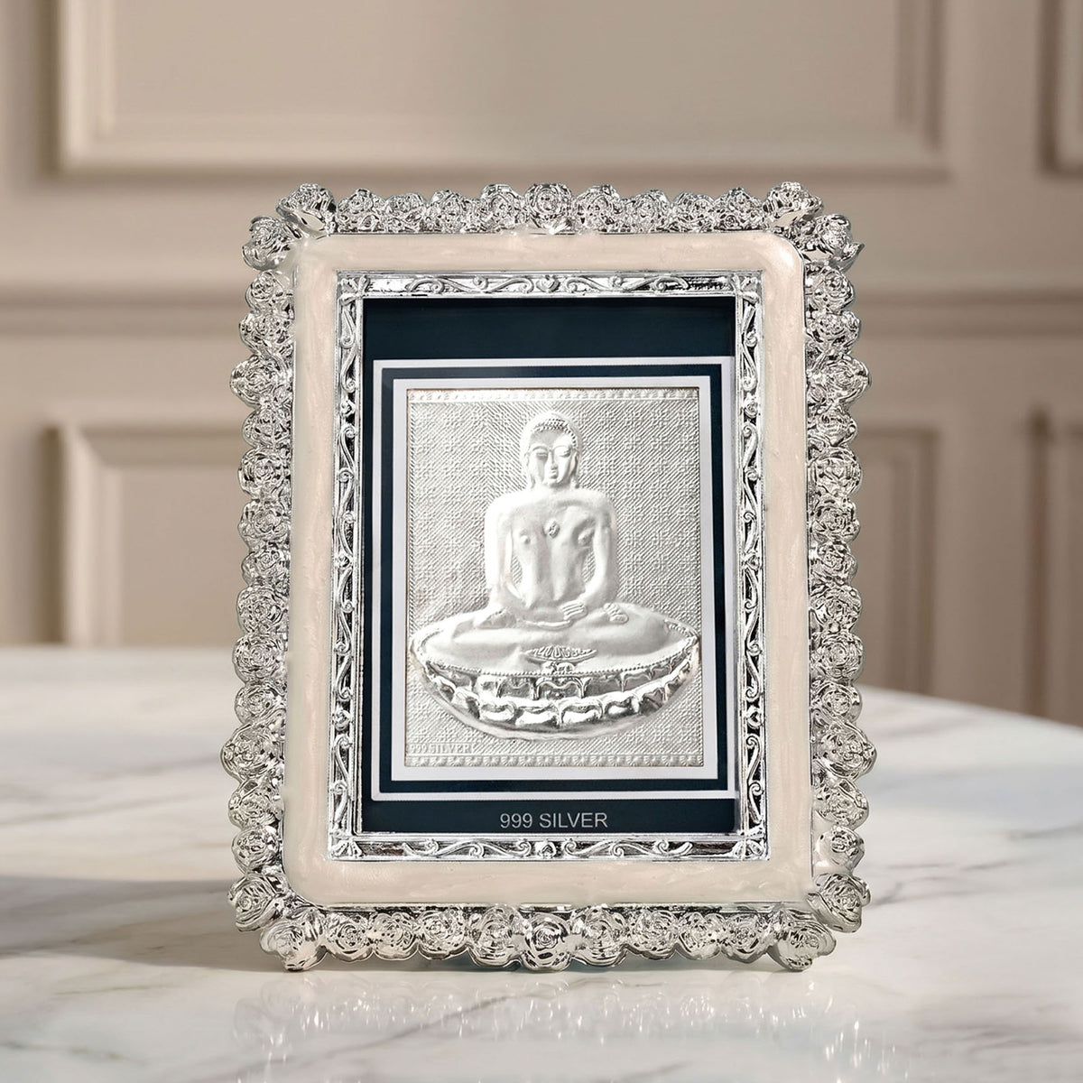 999 Silver Mahavir Swami Frame