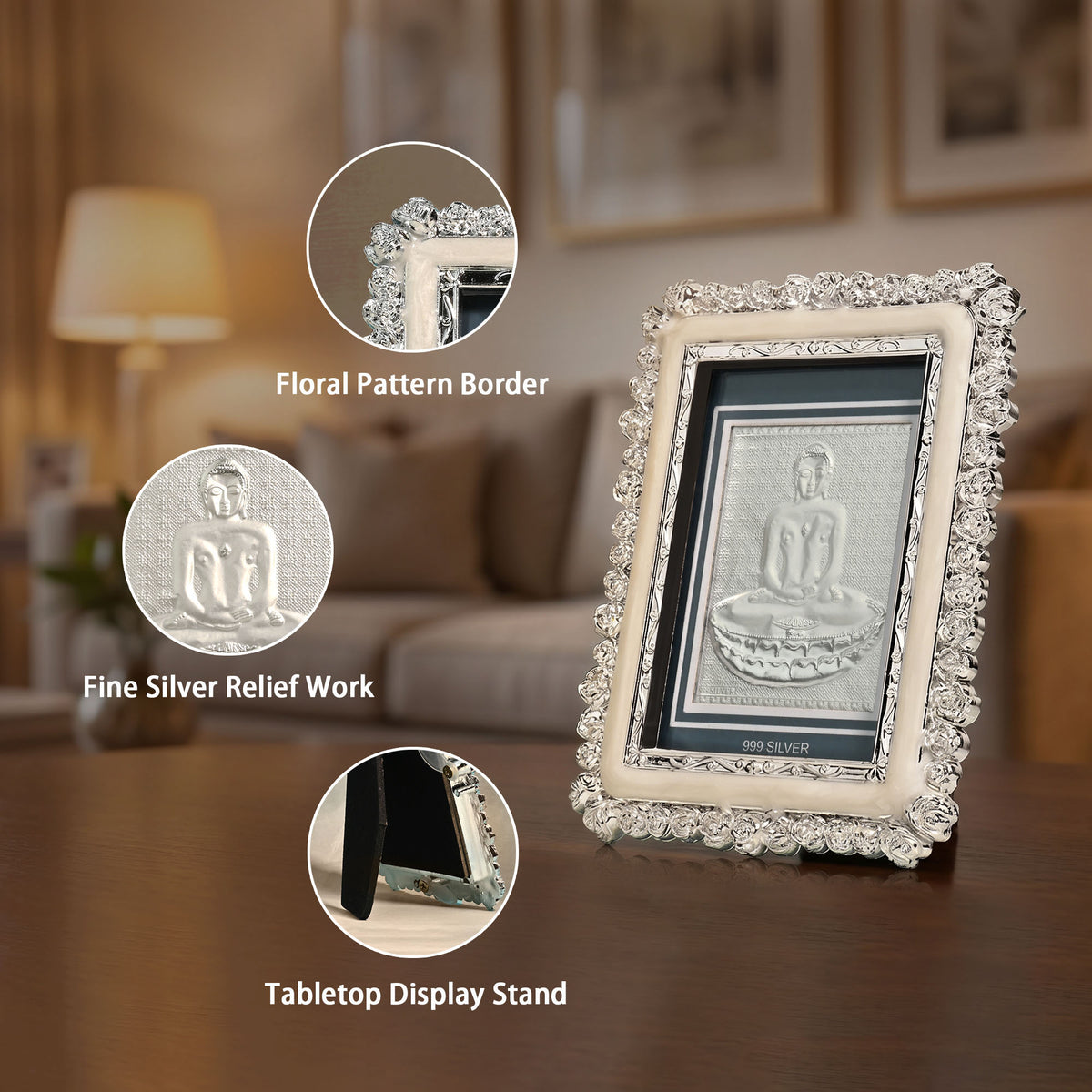 999 Silver Mahavir Swami Frame