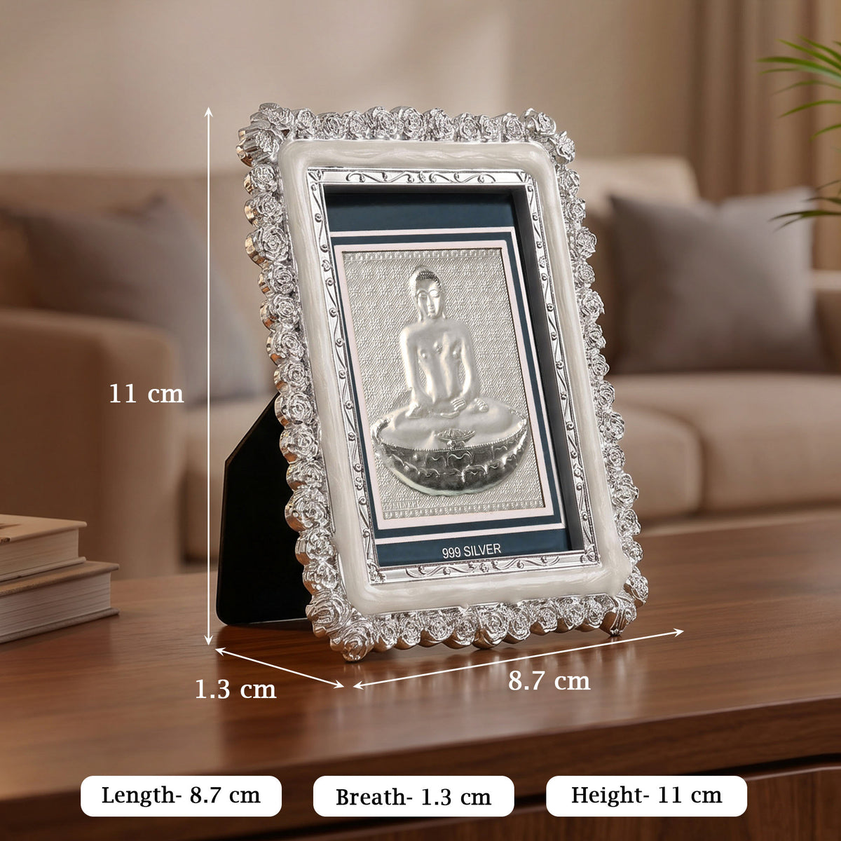 999 Silver Mahavir Swami Frame