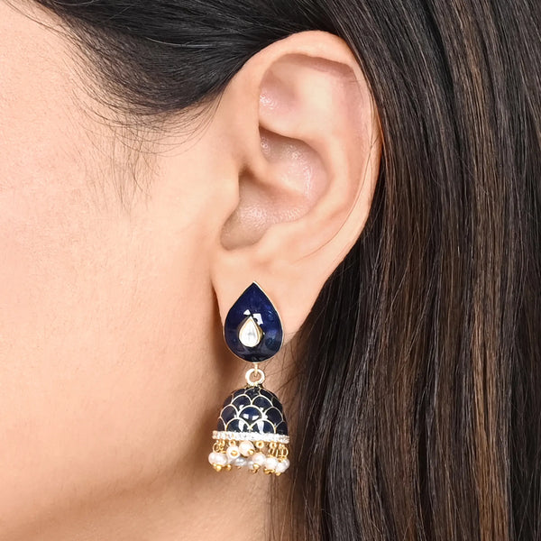 Navy Drop Jhumka