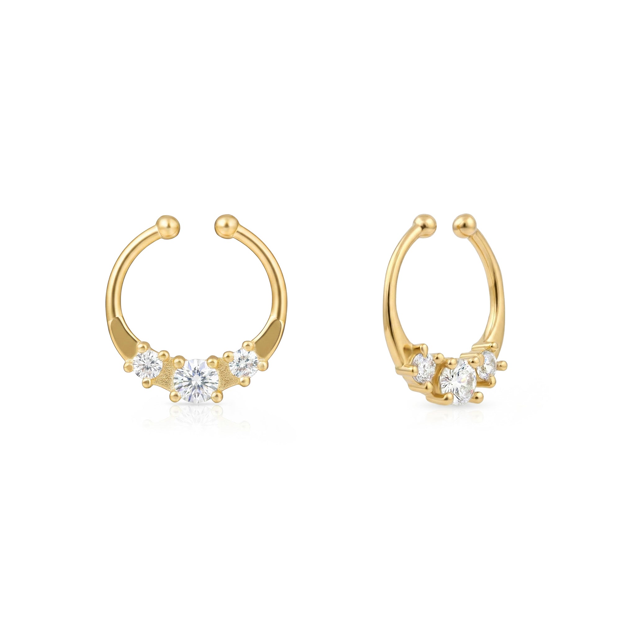 Minimal CZ Arc Septum Nose Ring