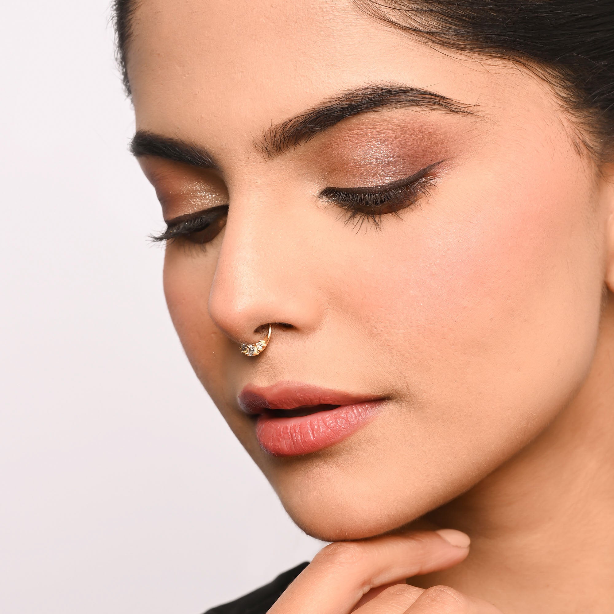 Minimal CZ Arc Septum Nose Ring