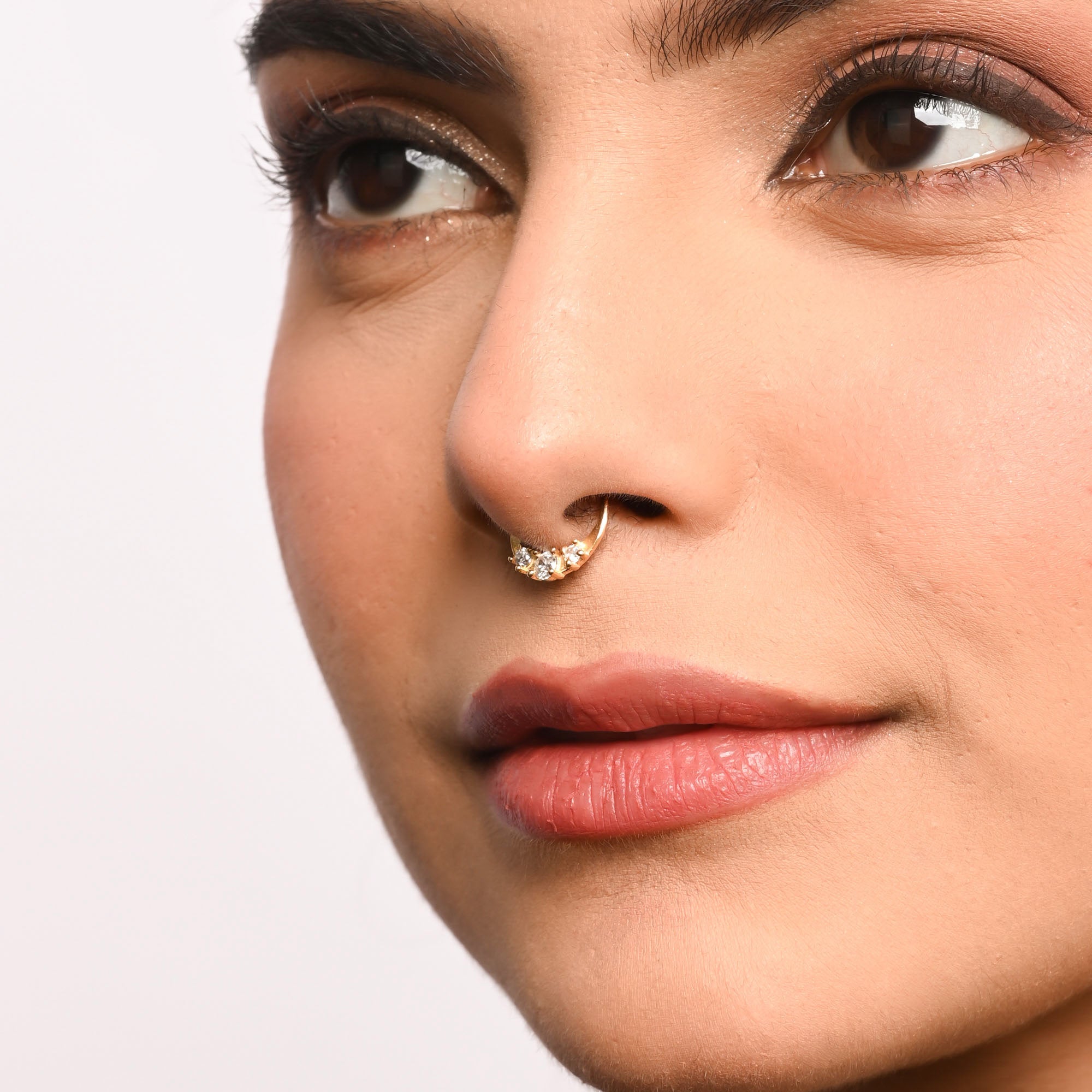 Minimal CZ Arc Septum Nose Ring