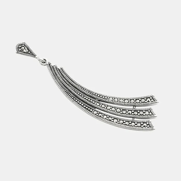 Curvy Layered Silver Dangler - Touch925