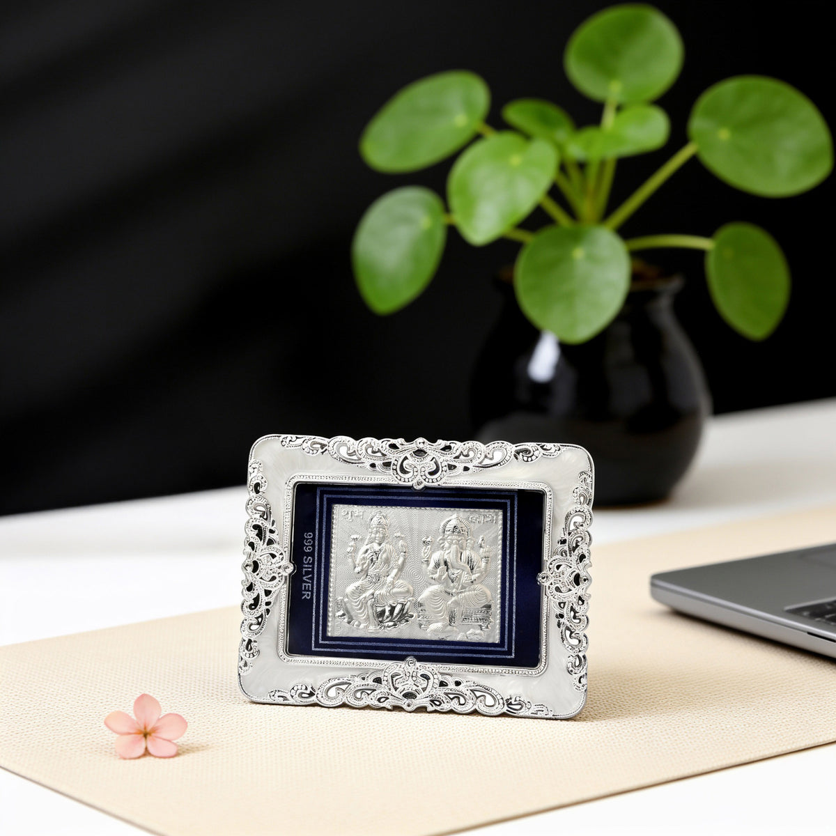 999 Silver Lakshmi Ganesha Frame