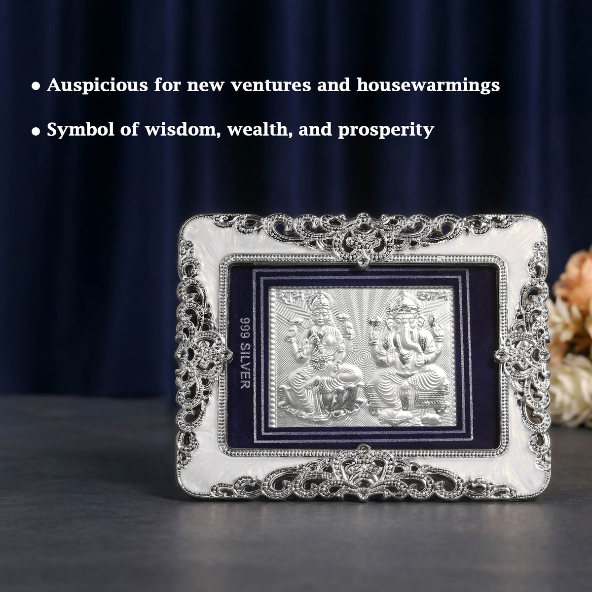 999 Silver Lakshmi Ganesha Frame
