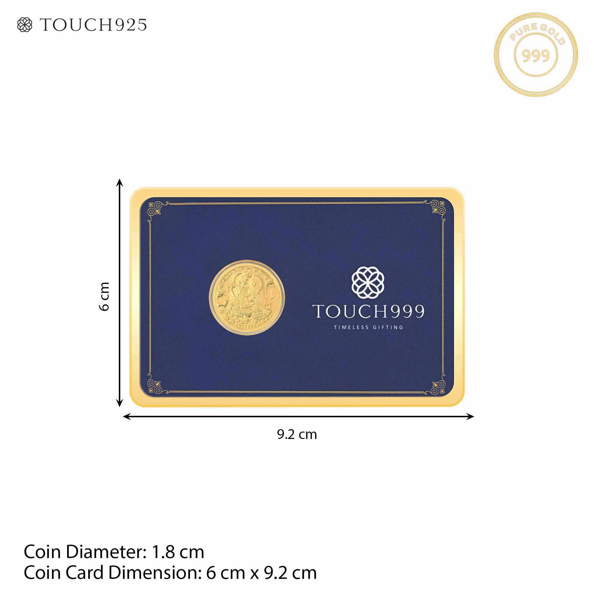 24K Pure 50 mg Radha Krishna Gold Coin