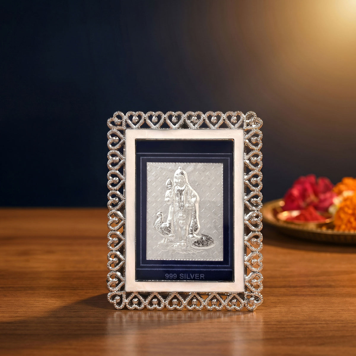 999 Silver Murugan Swami Frame