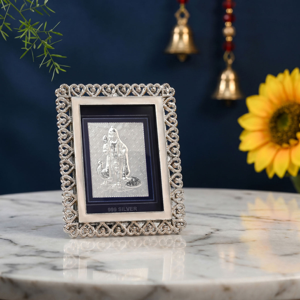 999 Silver Murugan Swami Frame