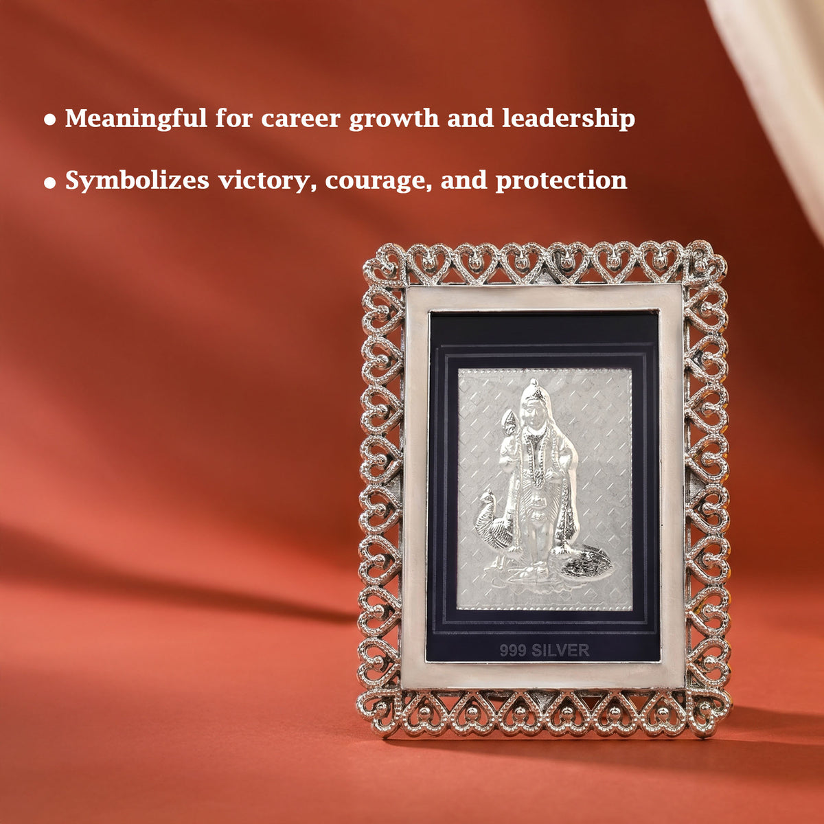 999 Silver Murugan Swami Frame