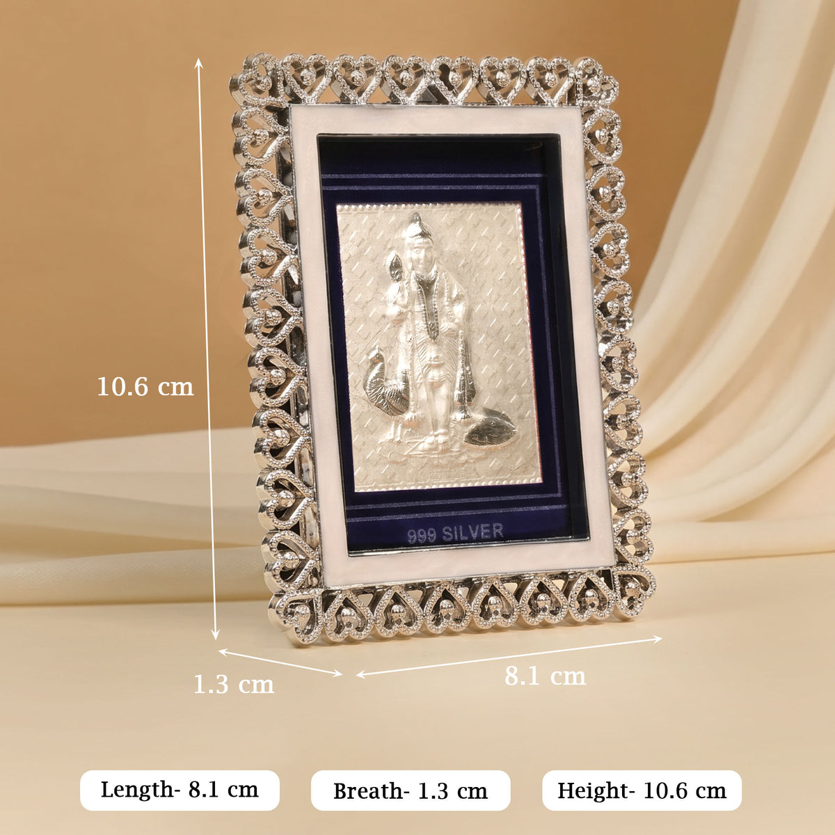 999 Silver Murugan Swami Frame