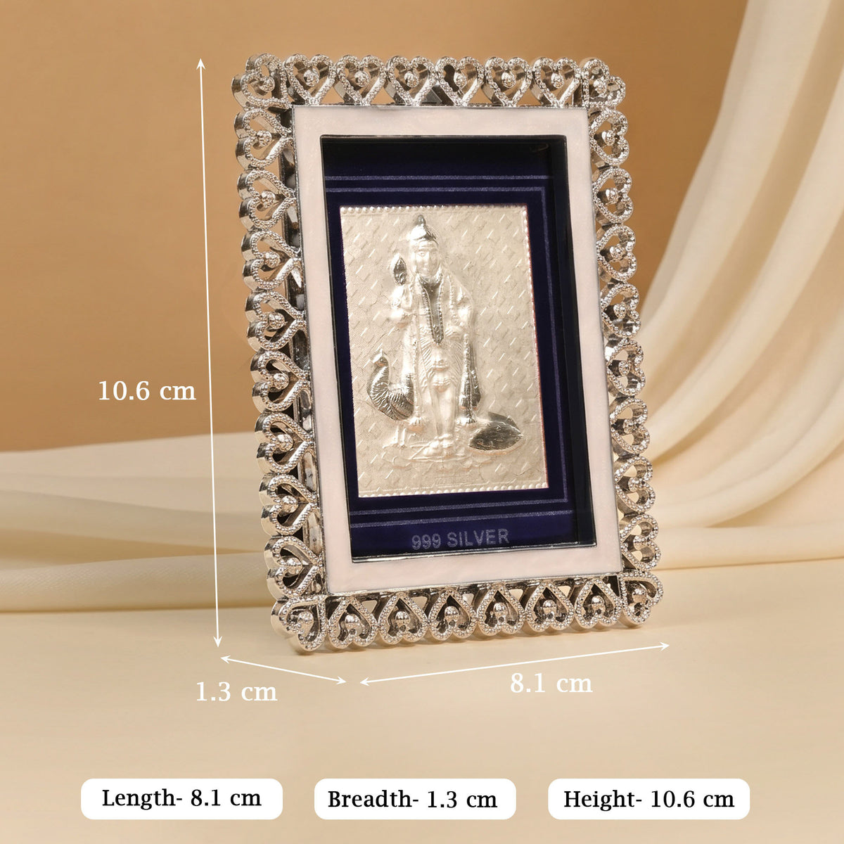 999 Silver Murugan Swami Frame