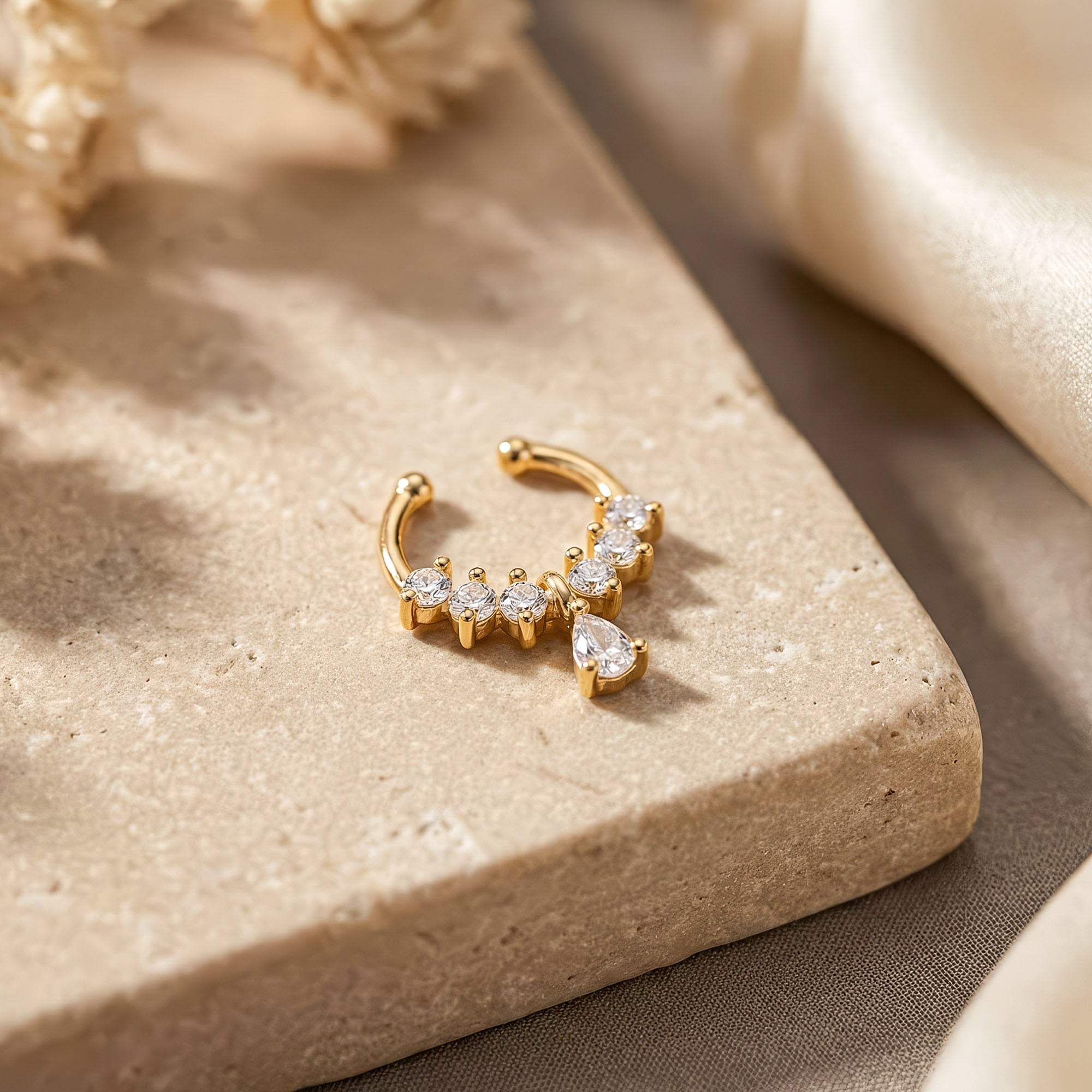 Teardrop Charm Septum Nose Ring