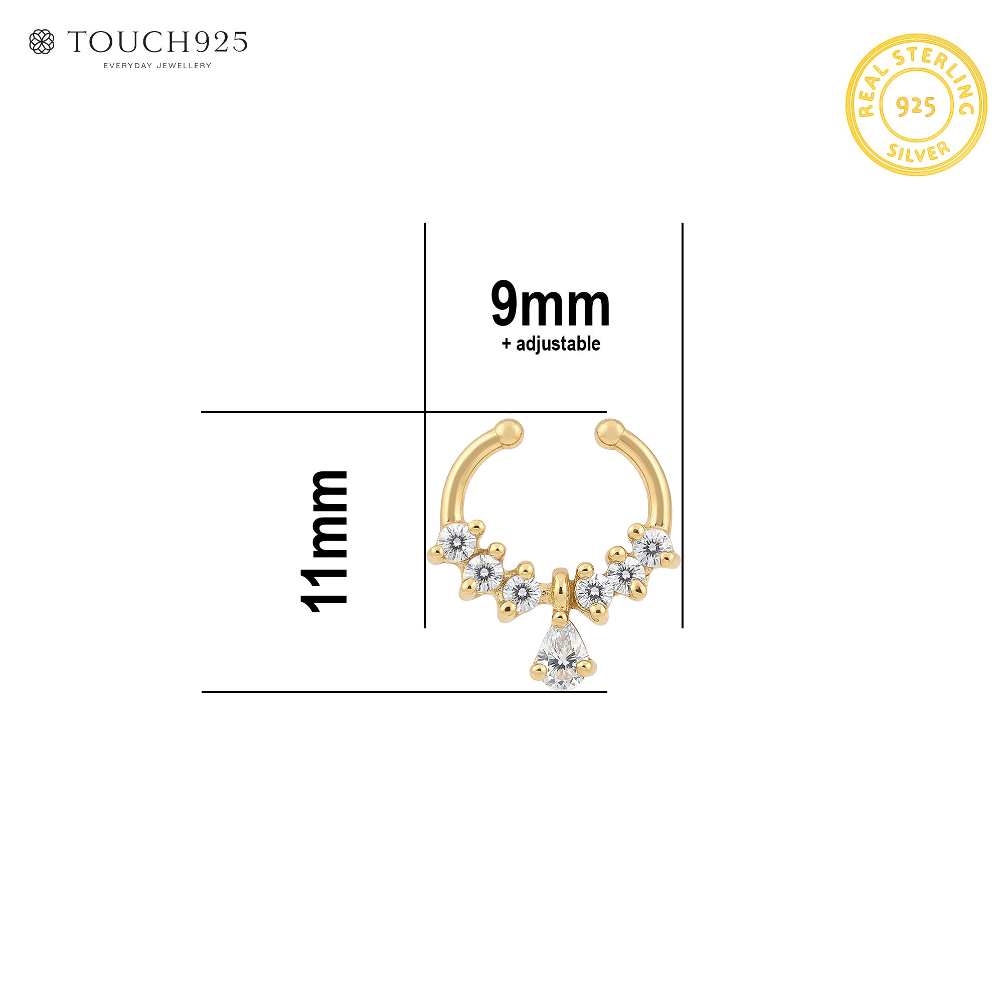 Teardrop Charm Septum Nose Ring