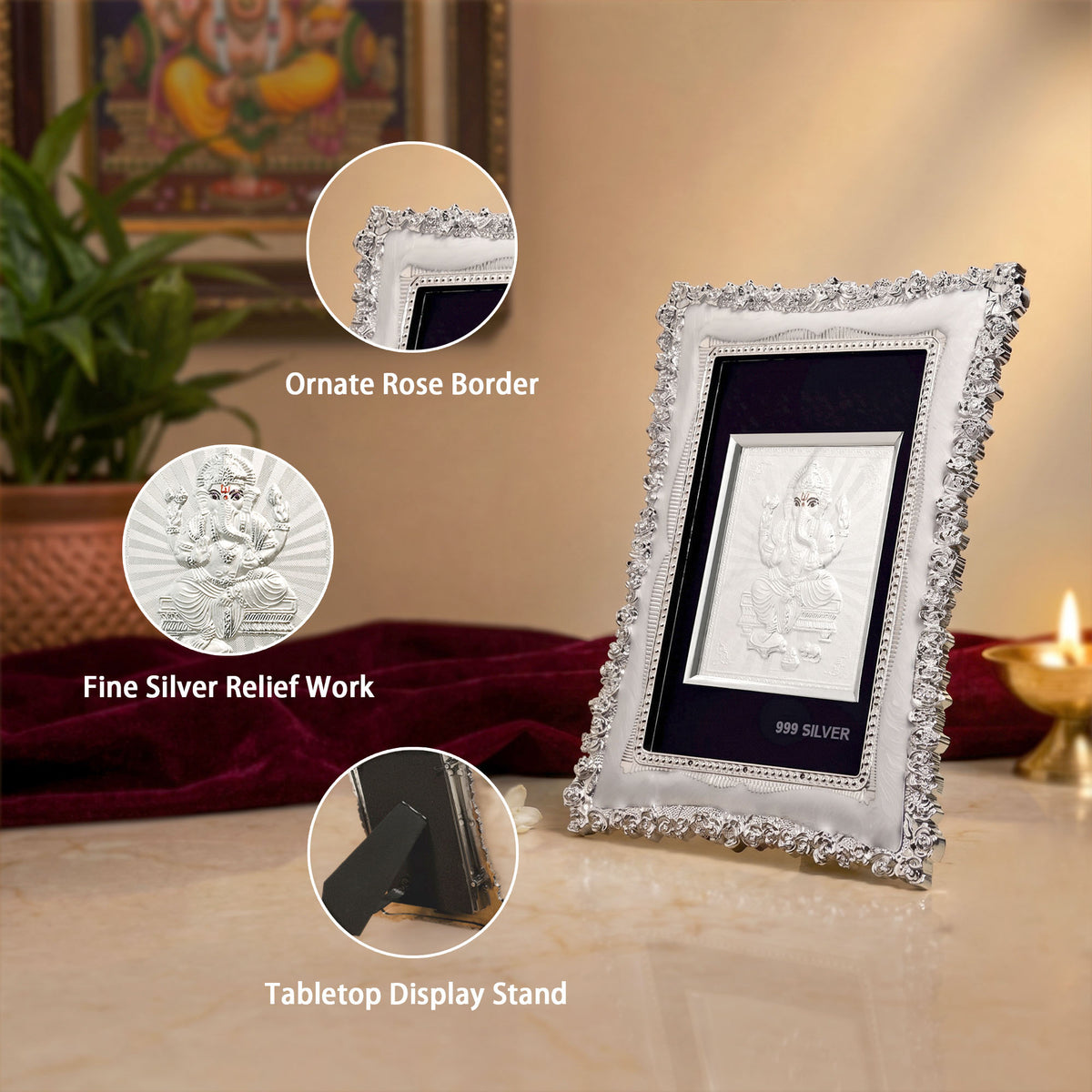 999 Silver Ganesha Frame