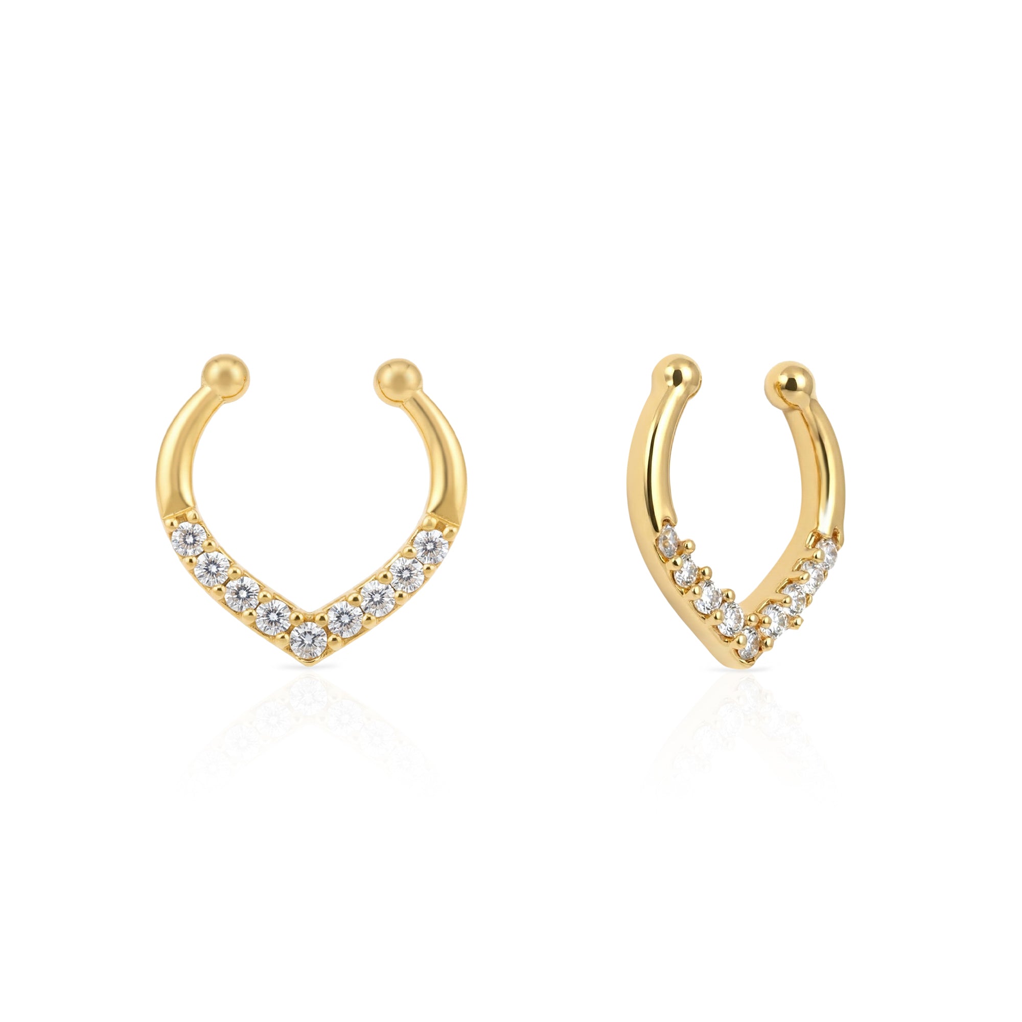 Chevron CZ Septum Nose Ring