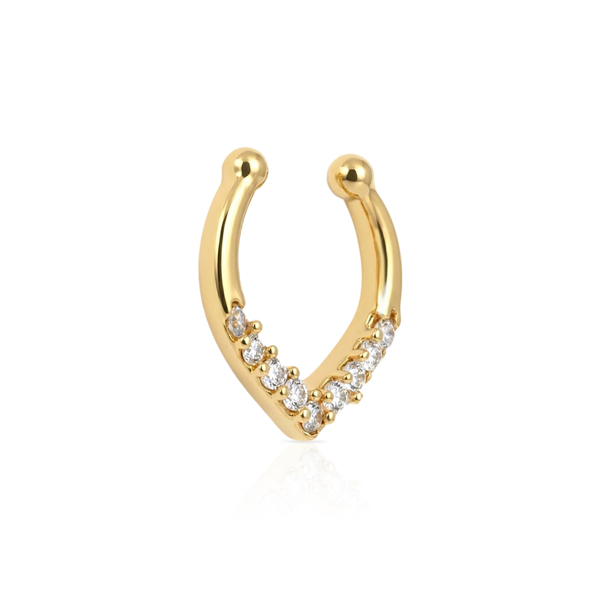 Chevron CZ Septum Nose Ring