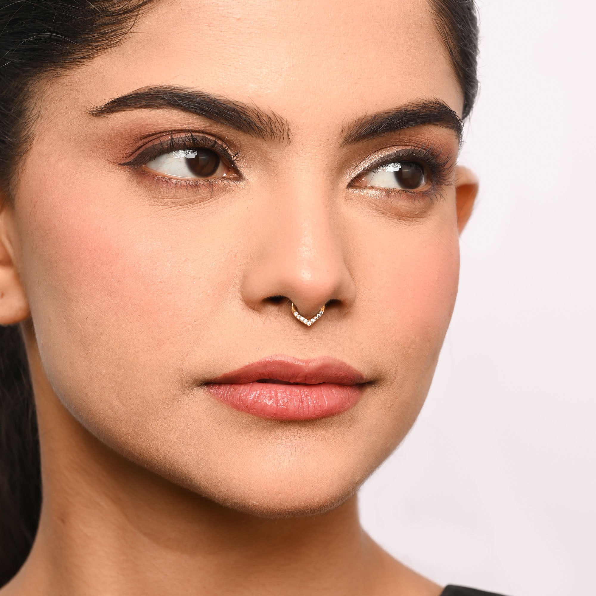 Chevron CZ Septum Nose Ring