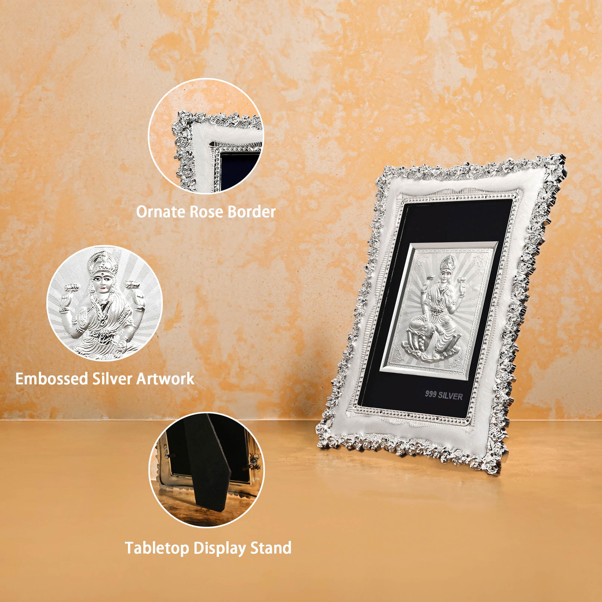 999 Silver Lakshmi Ji Frame