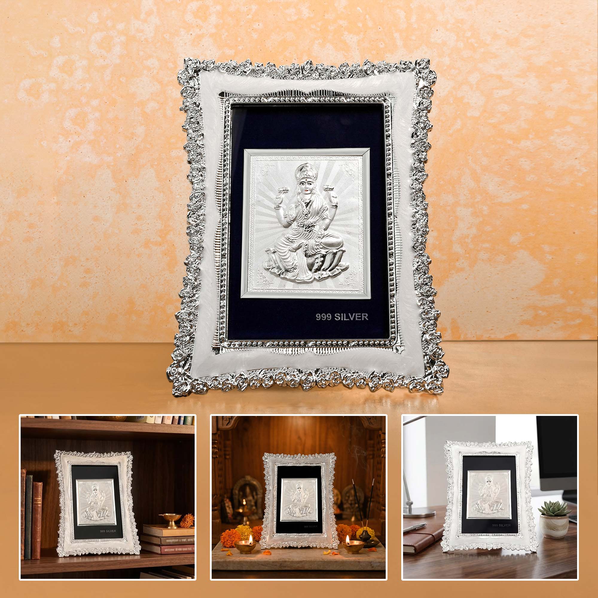 999 Silver Lakshmi Ji Frame