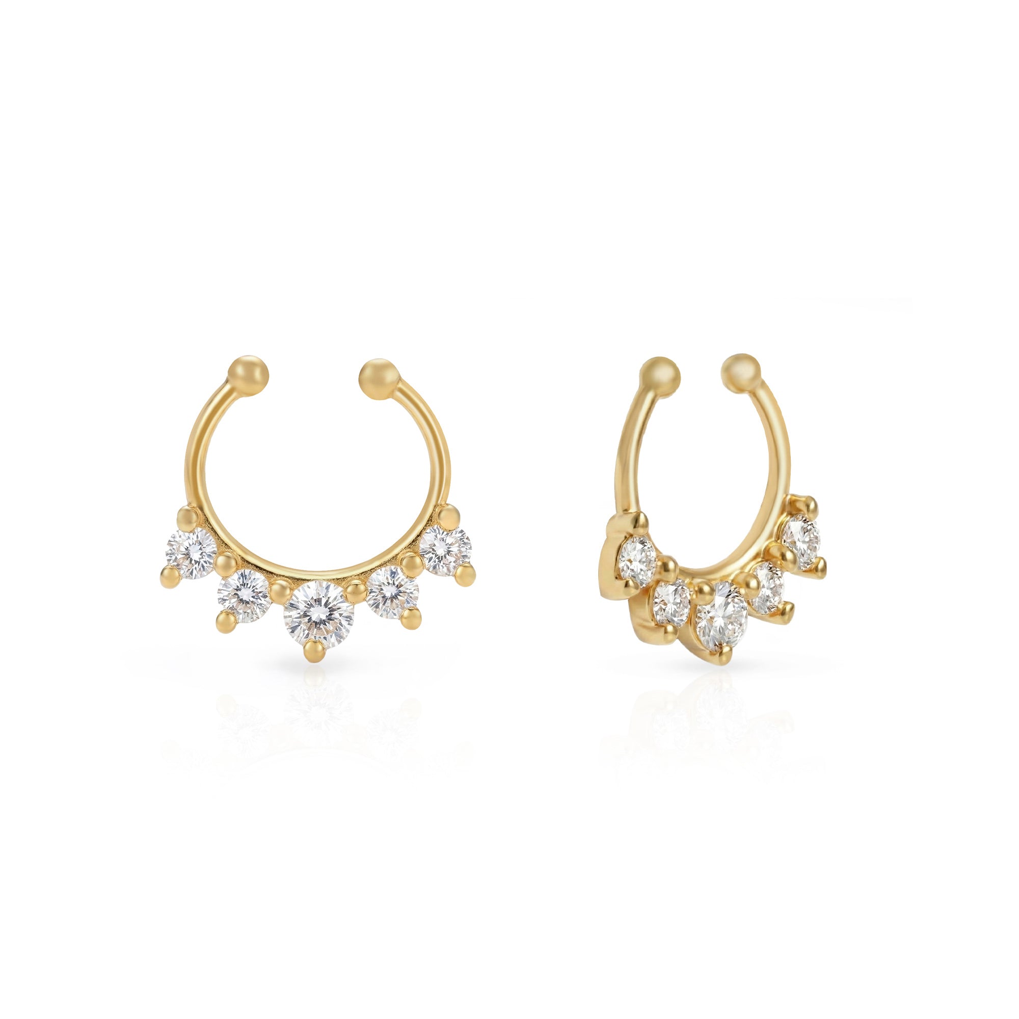 Crown CZ Septum Nose Ring