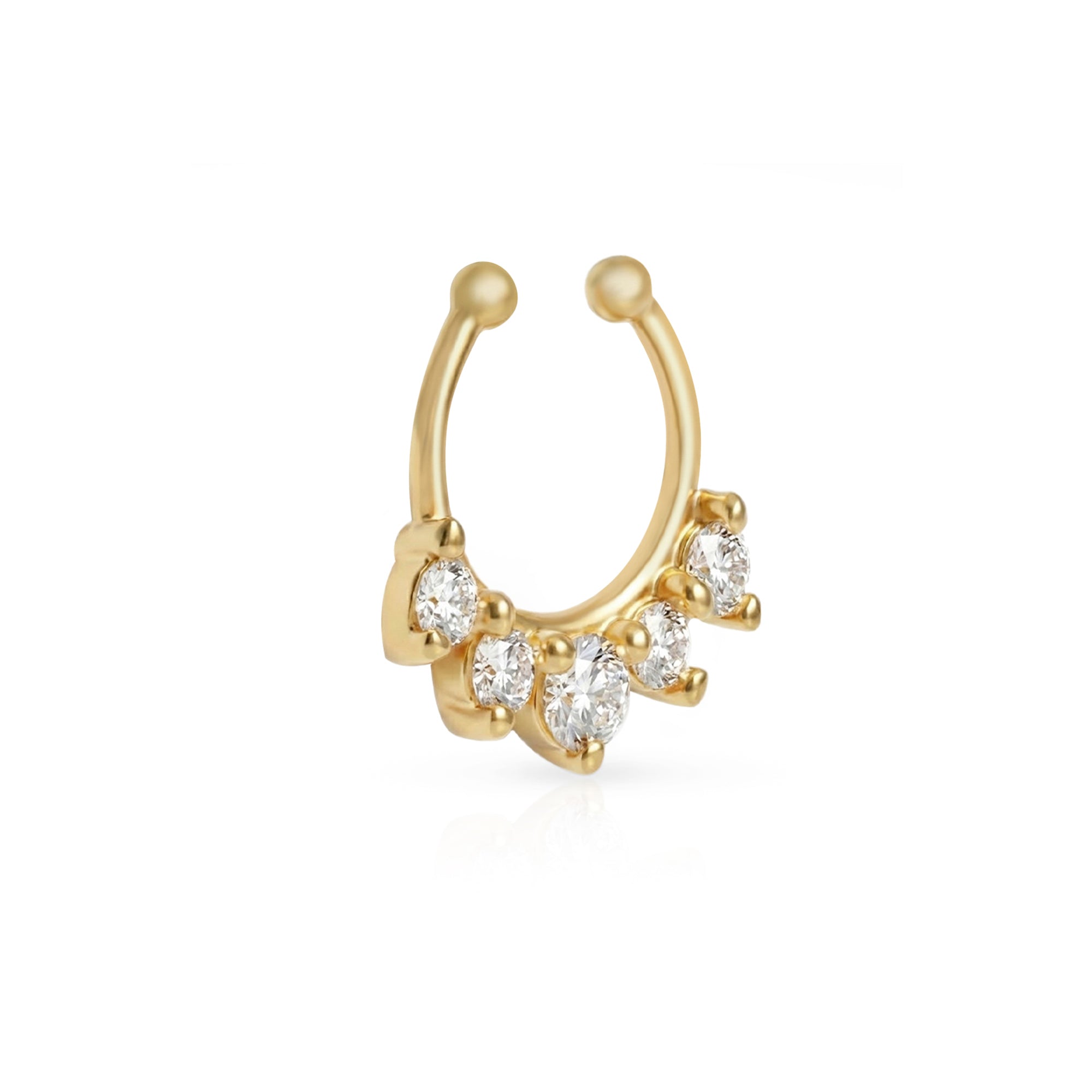 Crown CZ Septum Nose Ring